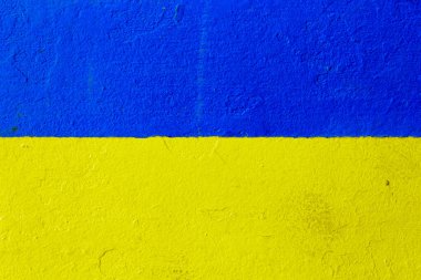 Duvar desenli arka plan Ukrayna bayrağı renginde. Ukrayna savaşı kurbanlarını desteklemek için pankart. Boşluğu kopyala.