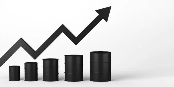 Barris Óleo Crescendo Seta Para Cima Aumento Preço Petróleo Bruto — Fotografia de Stock