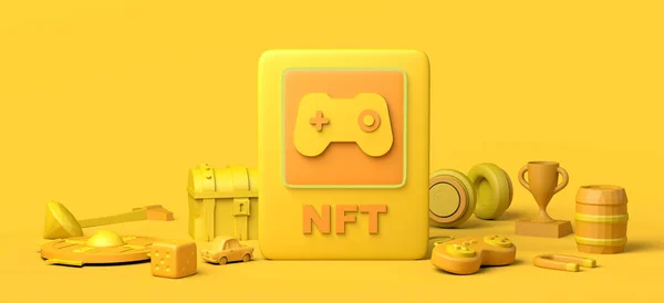 Token Não Fungível Jogo Vídeo Jogos Nft Com Console Videogame — Fotografia de Stock