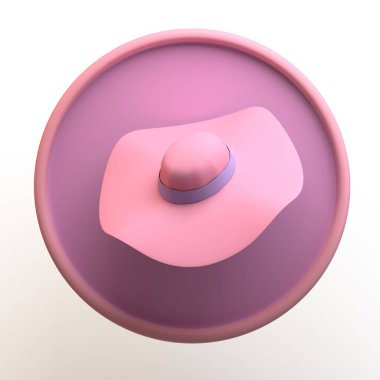 Beyaz arka planda izole edilmiş şapkalı moda ikonu. Uygulama. 3B illüstrasyon.