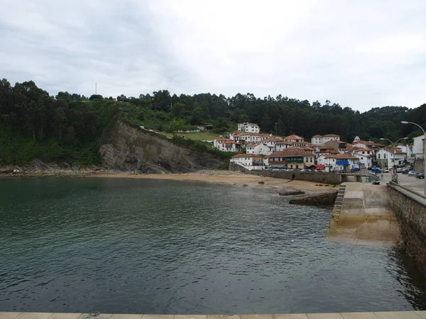 Fishing village on the north coast of Spain. Travel. Copy space. Selective focus.