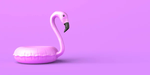Flamingo Drijft Begrepen Ruimte Illustratie — Stockfoto