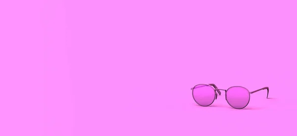 Sunglasses Pastel Pink Background Summer Concept Illustration — Stok fotoğraf