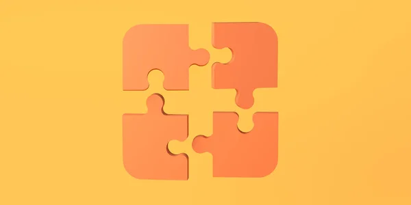 Puzzle Pieces Fit Together Illustration Copy Space — Fotografia de Stock