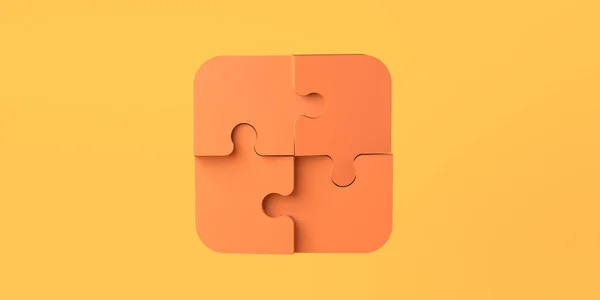 Puzzle Piece Fit Together Jigsaw Concept Illustration Copy Space — Stok fotoğraf