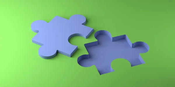 Puzzle Piece Fit Together Jigsaw Concept Illustration Copy Space — Photo