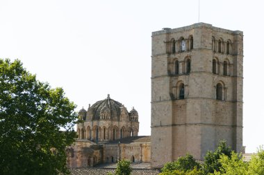 Detail of the cathedral of Zamora, Spain. Copy space. Selective focus.