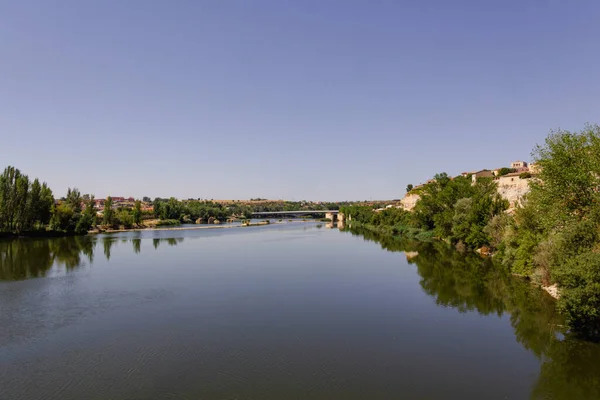 Duero River Passes City Zamora Spain Copy Space Selective Focus — Stock Photo, Image