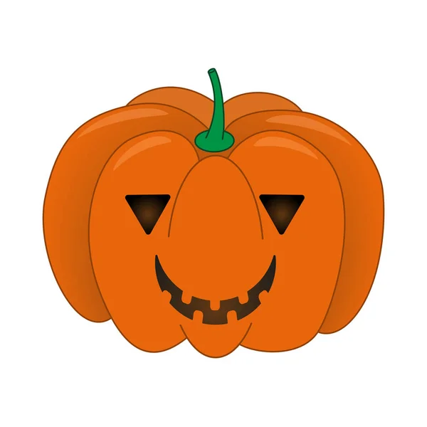 Cute Pumpkin Smile Your Design Holiday Halloween Vector Illustration Isolated — Stockvector
