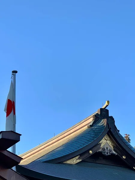 Japanse Vlag Dak Van Een Tempel — Stockfoto