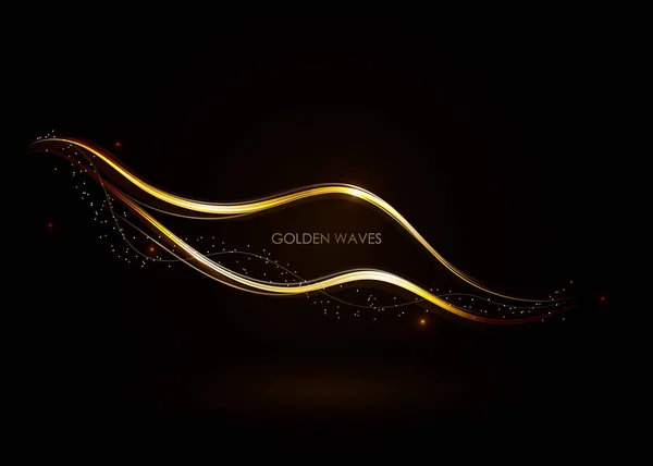 Abstrakter Luxus-Hintergrund mit glänzenden goldenen Wellen. — Stockvektor