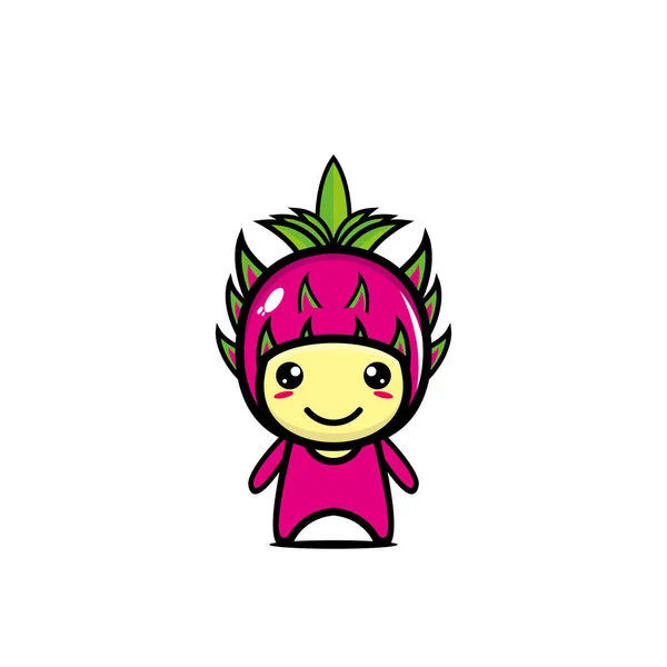 Personagem Desenho Animado Bonito Fruta Dragão Desenhos Animados Design Ilustração —  Vetores de Stock