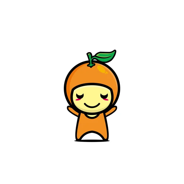 Lindo Personaje Dibujos Animados Naranja Diseño Ilustración Personajes Dibujos Animados — Vector de stock