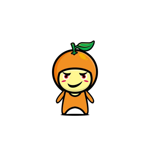 Personagem Desenho Animado Laranja Bonito Design Ilustração Personagem Desenho Animado —  Vetores de Stock