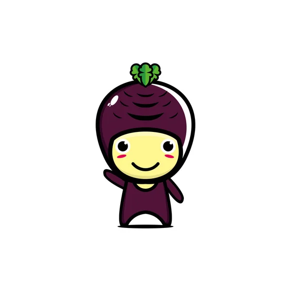 Bonito Engraçado Personagem Mandioca Vegetal Desenho Desenho Animado Vetorial Kawaii —  Vetores de Stock