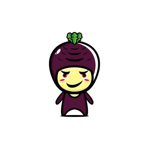 Lindo Personaje Divertido Mandioca Vegetal Vector Dibujos Animados Kawaii Diseño — Archivo Imágenes Vectoriales