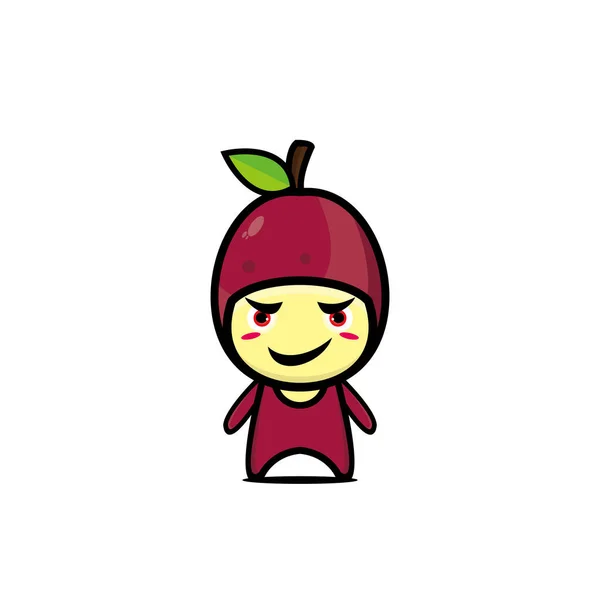 Leuke Passie Fruit Tekenfilm Karakter Cartoon Kawaii Karakter Illustratie Pictogram — Stockvector