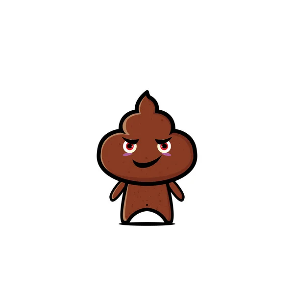 Poop Cute Character Flat Cartoon Vector Illustration Icon Design Funny — Stock Vector