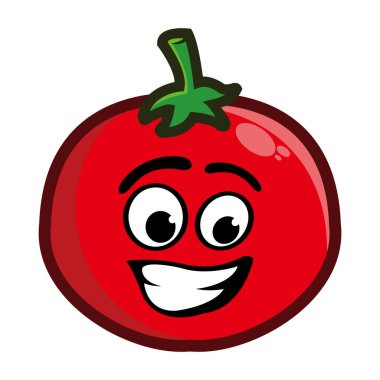 Tatlı çizgi film meyveli domates karakter maskotu.