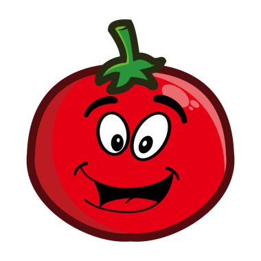 Tatlı çizgi film meyveli domates karakter maskotu.