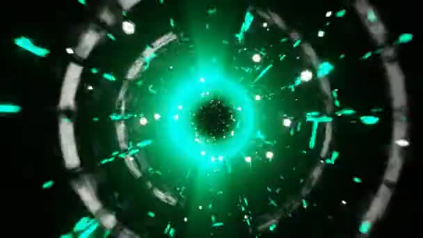 Boucle Transparente Résumé Satisfaisant Voyage Lumière Colorée Dans Tunnel Circulaire — Video