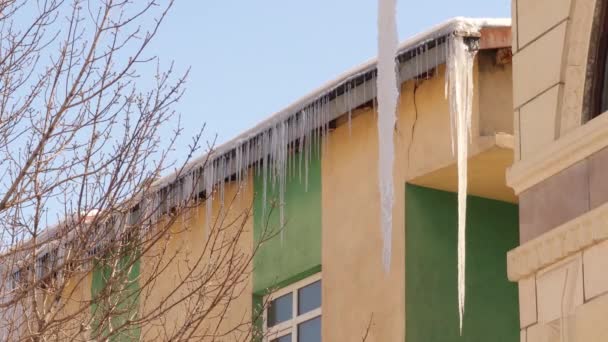 Erzurum Turquia Barragens Gelo Telhado Vista Comum Durante Inverno Graus — Vídeo de Stock