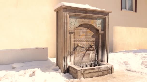 Erzurum 在土耳其 古代水源 土耳其语 Kaynak 伊斯兰古建筑 冬季寒冷 气温50摄氏度 — 图库视频影像