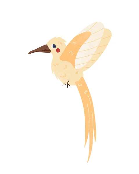 Colibris oiseau gribouiller dans le style dessin animé sur fond blanc. Illustration vectorielle isolée. — Image vectorielle