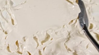 Sıvı krem, beyaz kozmetik doku. Kaplama, karalama geçmişi. Organik kozmetik, ilaç. Üst Manzara. 4K