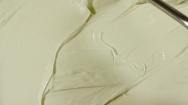 Sıvı krem, yeşil kozmetik doku. Kaplama, karalama geçmişi. Organik kozmetik, ilaç. Üst Manzara. 4K