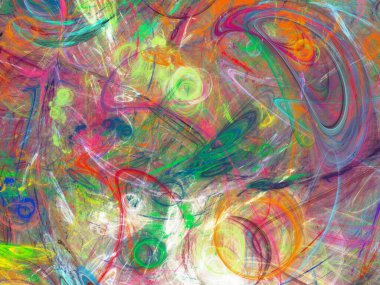 gökkuşağı soyut fraktal arkaplan 3d oluşturma