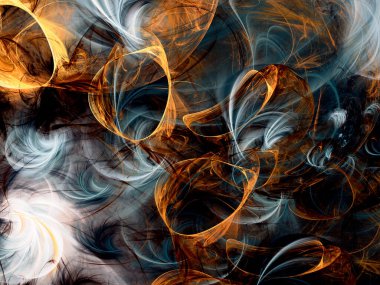 kahverengi soyut fraktal arkaplan 3d oluşturma