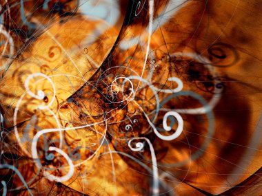 kahverengi soyut fraktal arkaplan 3d oluşturma