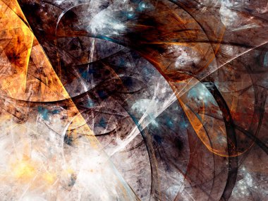 kahverengi soyut fraktal arkaplan 3d oluşturma