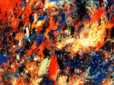 turuncu soyut fraktal arkaplan 3d oluşturma