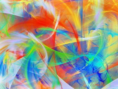 gökkuşağı soyut fraktal arkaplan 3d oluşturma