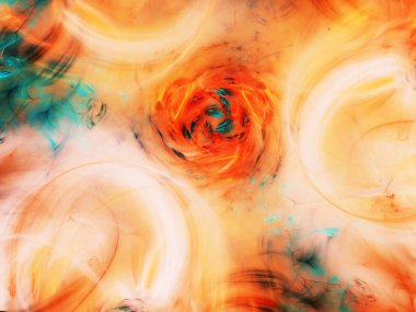 turuncu soyut fraktal arkaplan 3d oluşturma