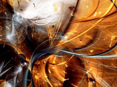 kahverengi soyut fraktal arkaplan 3d oluşturma