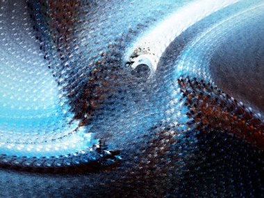 mavi soyut fraktal arkaplan 3d oluşturma