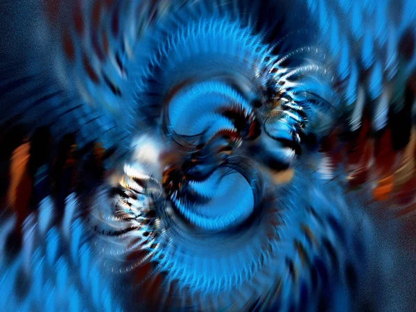 Azul Abstrato Fractal Fundo Renderização — Fotografia de Stock