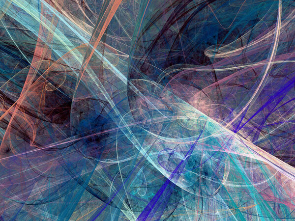 Blue and purple abstract fractal background 3d rendering
