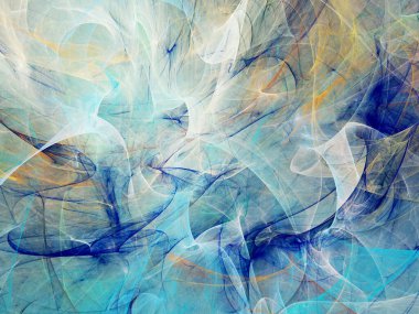 mavi soyut fraktal arkaplan 3d oluşturma