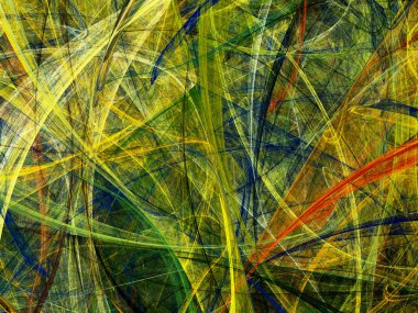 sarı soyut fraktal arkaplan 3d oluşturma