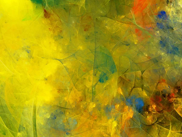 黄色の抽象的フラクタル背景3Dレンダリング — ストック写真