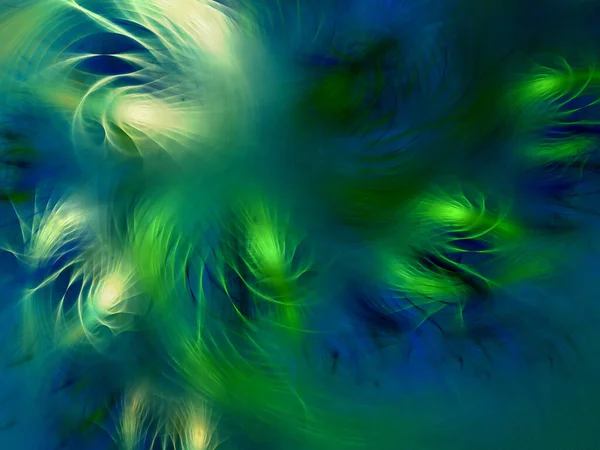 Niebieski Zielony Abstrakcyjny Fraktalne Tło Renderowania — Zdjęcie stockowe