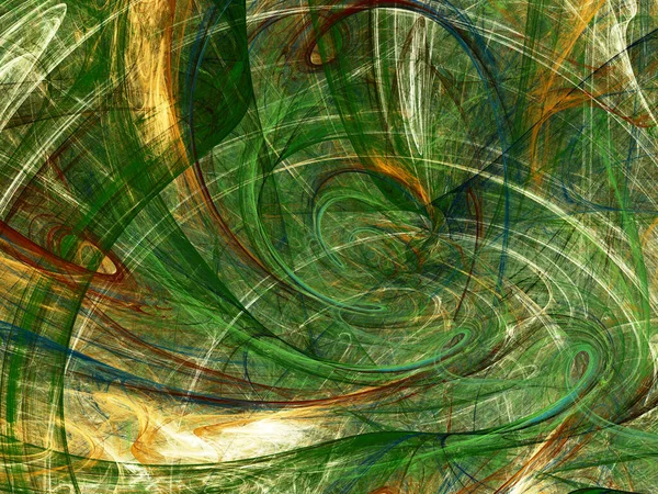 Fondo Fractal Abstracto Verde Representación —  Fotos de Stock