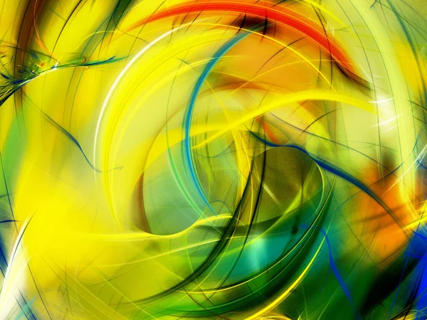 Жовтий Абстрактний Фрактальний Фон Візуалізація — стокове фото