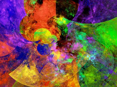 gökkuşağı soyut fraktal arkaplan 3d oluşturma