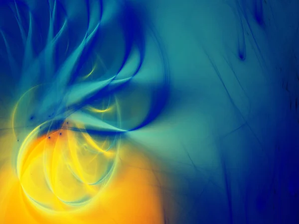 blue and yellow abstract fractal background 3d rendering