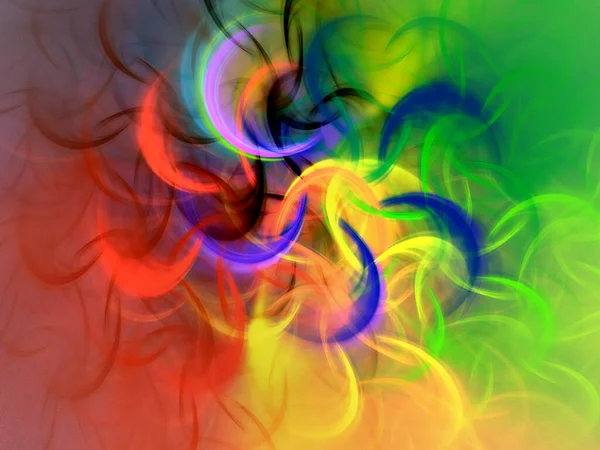 Rainbow Abstract Fractal Background Rendering — Stock Photo, Image